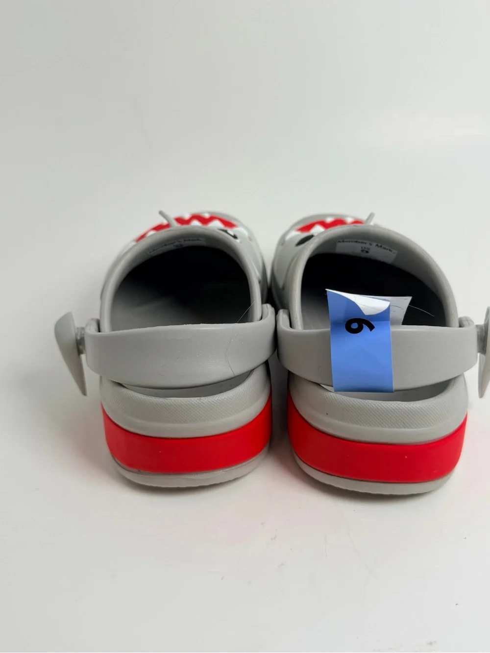 Kids Shark Water Clogs in Light Gray - Playful Shark Face